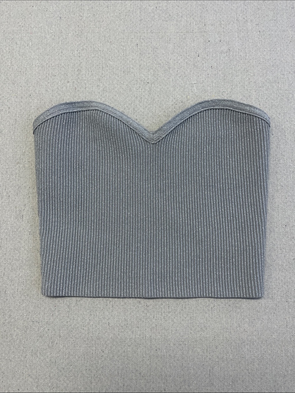 Babaton Sculpt Knit Strapless Sweetheart Top - Light Gray